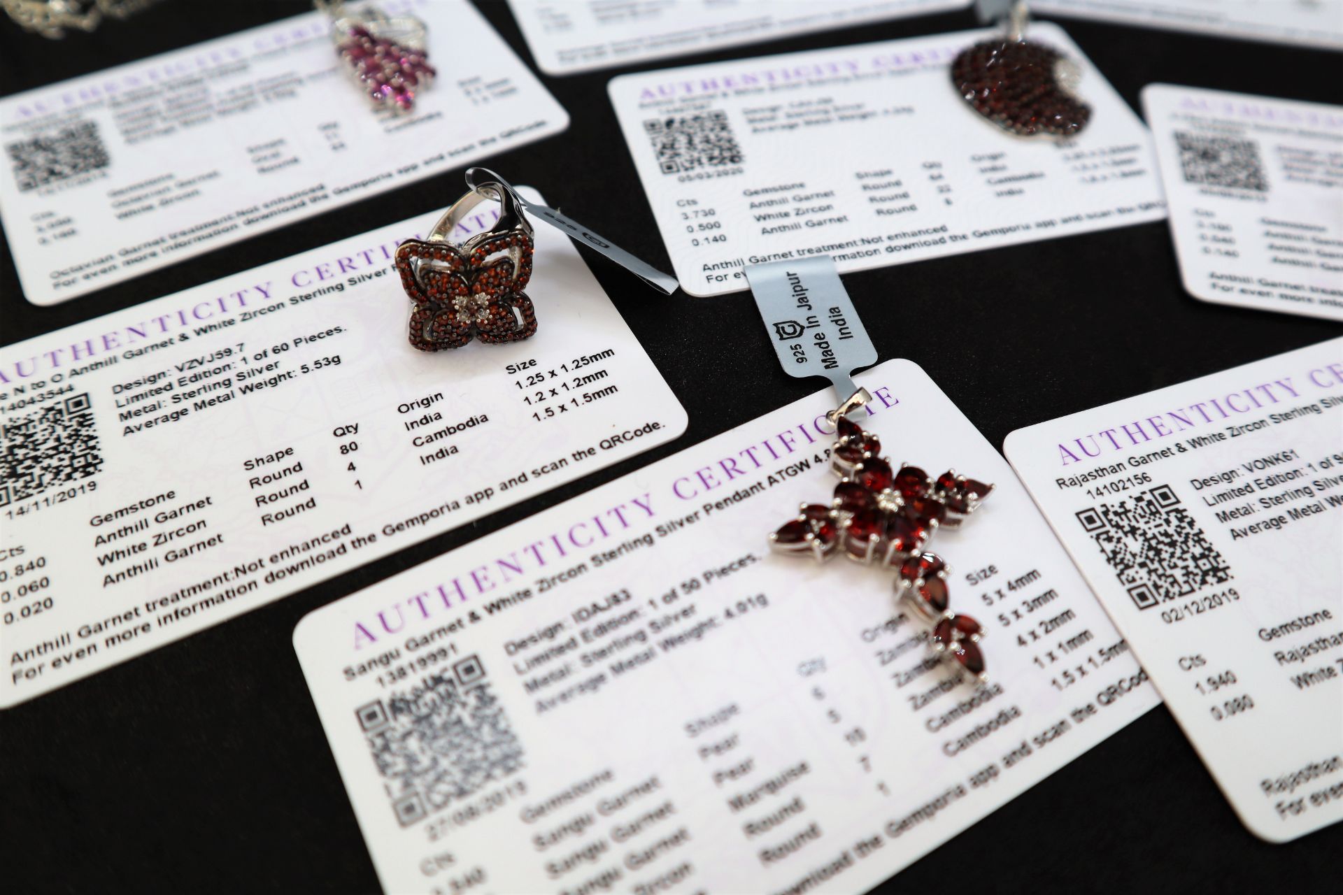 Gemporia - A Sangu garnet and white zircon sterling silver pendant together with an Anthill garnet - Image 2 of 3