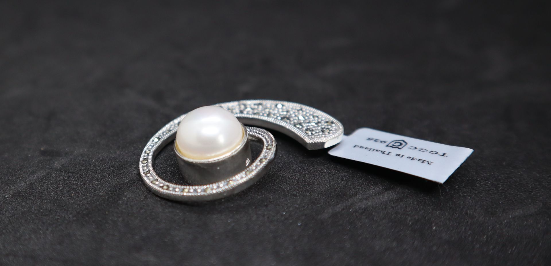 Gemporia - A Kaori cultured pearl and natural marcasite sterling silver Jewels of Valais pendant - Image 5 of 5