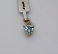 Gemporia - A lehrer infinity cut 7ct sky blue topaz and diamond 9k gold pendant