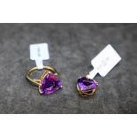 Gemporia - A Zambian amethyst 9k gold ring, set with a 6.