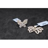 Gemporia - A 1.15ct diamond 9k gold butterfly ring together with a 1.