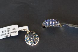 Gemporia - A natural Nigerian blue sapphire and diamond 9k gold ring, size P to Q,