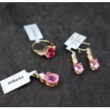 Gemporia - A pair of natural pink flourite,