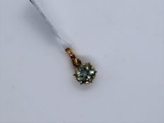 Gemporia - A Wobito snowflake cut prasiolite and green diamond 9k gold pendant