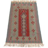 Vintage Hand-Knotted Village Kilim Carpet