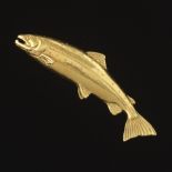 Crossroad of Sport 18k Gold Trout Pin/Brooch