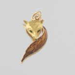 Ladies' Gold and Enamel Fox Pendant