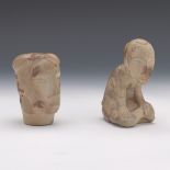 Two Ohio Native American Figural Pipes
