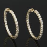 A Pair of Inside Out Diamond Hoop Earrings