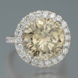Ladies' Impressive Gold, 9.80 ct Natural Fancy Brown-Yellow Diamond and White Diamonds Fashion Ring