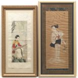 Two Framed Asian Scrolls
