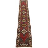 Vintage Hand-Knotted Turkish Village Runner