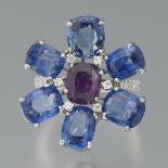 Natural Sapphire Cluster Ring, Gemstone Report