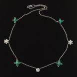 Ladies' Gold, Diamond and Emerald Necklace
