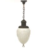 Neoclassical White Glass Pendant Light