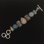 Ladies' Artisan Sterling Silver and Druzy Quartz Bracelet