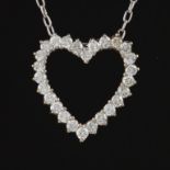 Ladies' Italian Gold and Diamond Heart Slider on Chain