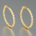 A Pair of Inside Out Diamond Hoop Earrings