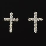A Pair of Diamond Cross Earrings