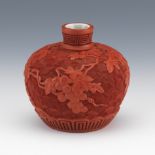 Chinese Porcelain and "Cinnabar" Cabinet Vase
