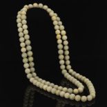 Large Jade Bead Necklace, 6 Feet Long