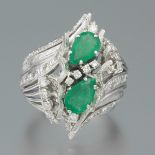 Ladies' Emerald and Diamond Cocktail Ring