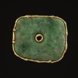 Ladies' 18k Gold and Jade Brooch/Pendant