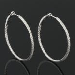 Ladies' Pair of Gold and Diamond "Inside-and-Out" Hoops