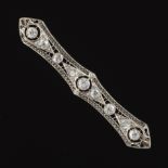 Edwardian Platinum and Diamond Bar Brooch