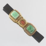 Asian Brass and Jade Buckle