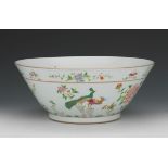 Chinese Export Famille Vert Porcelain Centerpiece Bowl, ca. Late Qing Dynasty/Republic Period