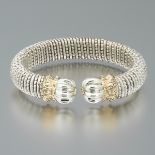 Ladies' Sterling Silver and Gold Cuff Bracelet