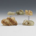 Group of Five Carved Jade Ornaments