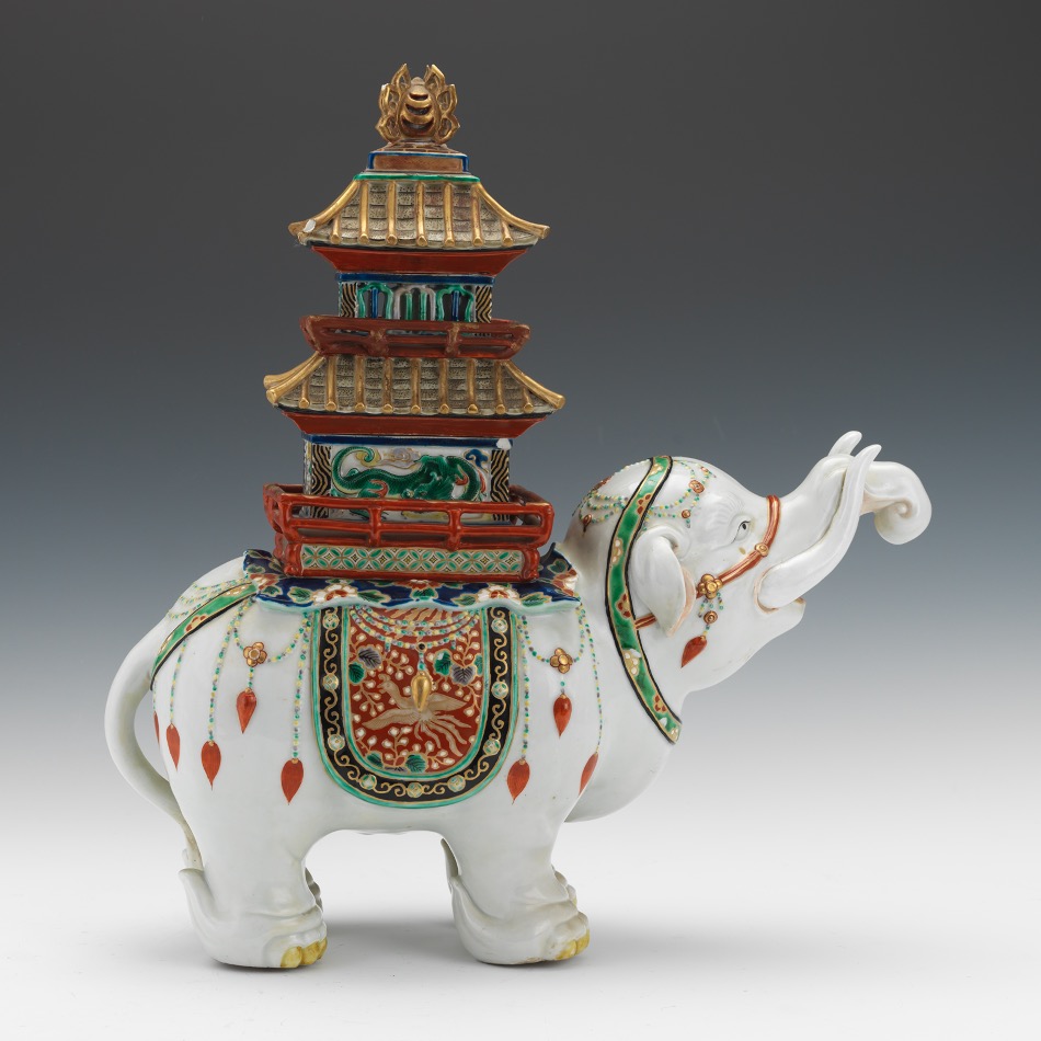 Porcelain Elephant with Howdah - Image 2 of 9