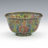 Chinese Exquisite Plique-a-Jour Lotus Bowl