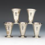 Set of Five Sterling Silver Cups, Lebolt & Co., Chicago, IL