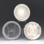 Three Sterling Silver Serving Plates