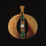 Modernist Tsavorite and Gold Pendant