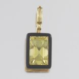 Ladies' TRIO Gold, Lime Citrine and Black Onyx Oversized Fashion Pendant