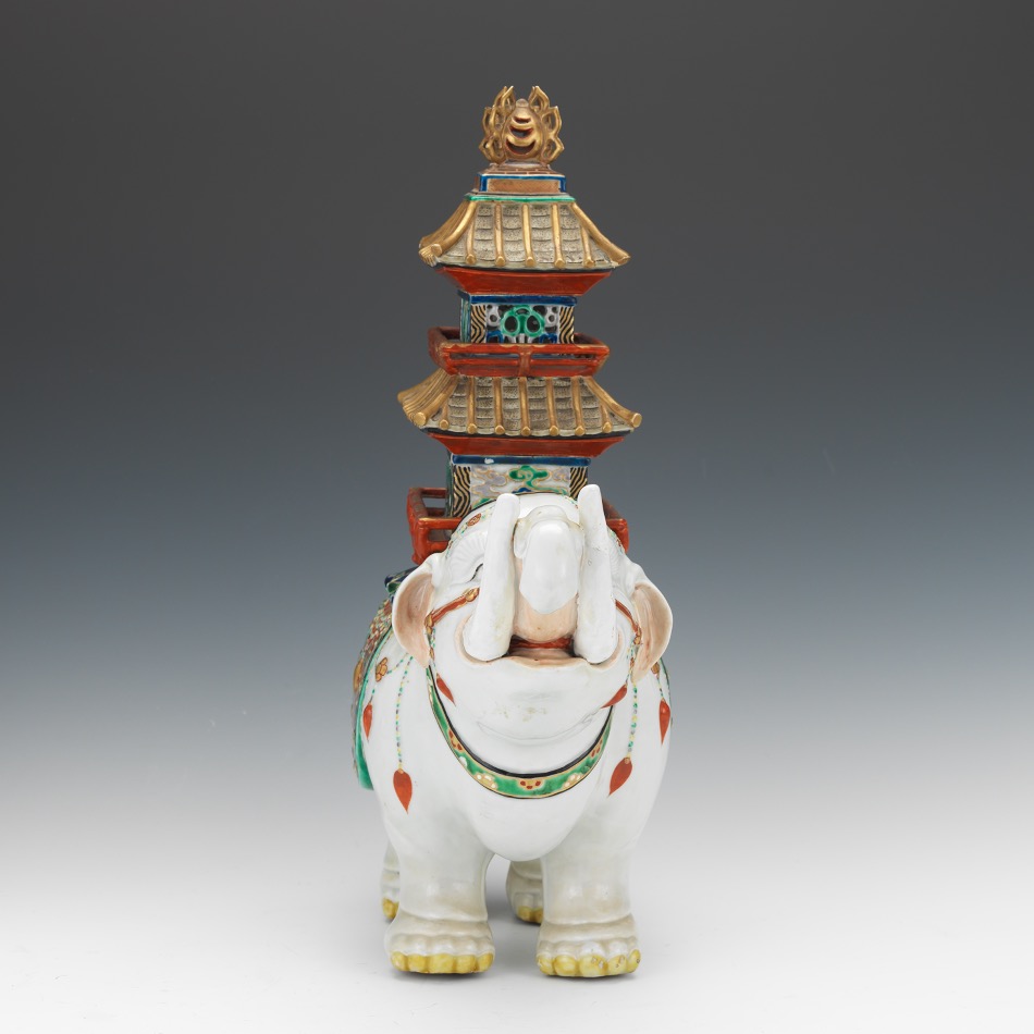 Porcelain Elephant with Howdah - Image 5 of 9