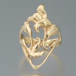 Ladies' Art Nouveau Style Gold Lily Ring