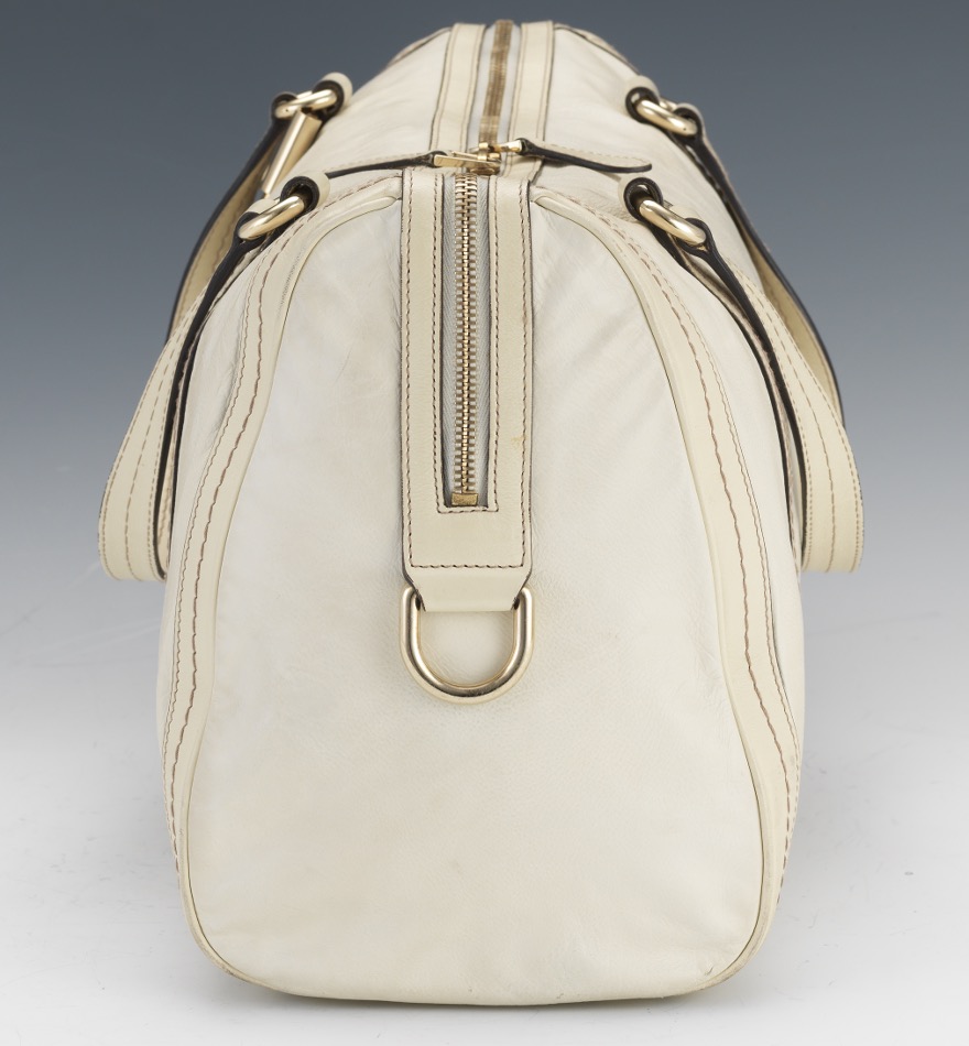 Gucci White Leather Duffle Bag - Image 5 of 10