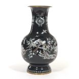 Black Vase with Mother of Pearl