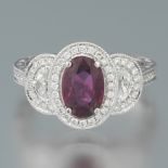 Ladies' Art Deco Style Gold, Natural No Heat 1.64 ct Ruby and Diamond Ring, BGL Report 1907-0007468