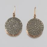 Victorian Gold and Rose Cut Diamond Pair of Pave Earrings