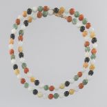 Ladies' Gumps Gold and Multicolor Jade Bead Necklace