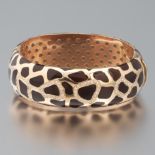 Italian 18k Gold and Diamond Giraffe Motif Bangle Bracelet