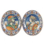 Pair of Italian Renaissance Revival Majolica Plaques, Deruta, by Alvaro Binaglia