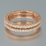 Ladies' Pair of Gold and Diamond Eternity Bands