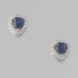 Pair of Sapphire and Diamond Earrings